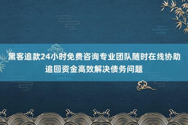 黑客追款24小时免费咨询专业团队随时在线协助追回资金高效解决债务问题